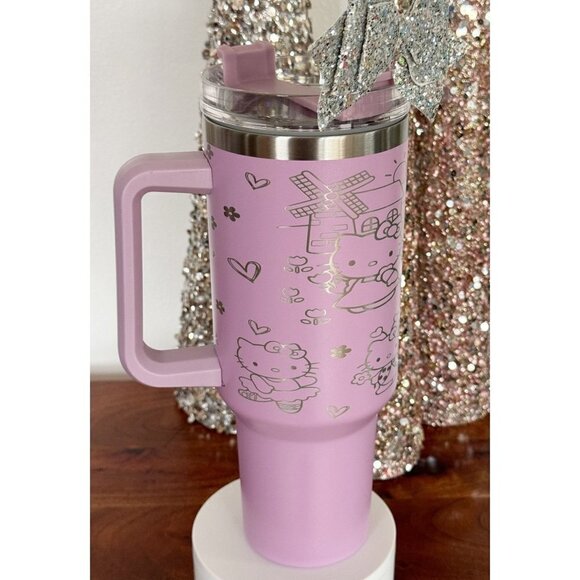 Hello Kitty Spring and Summer 40oz Tumbler Laser Engraved Traveling Cup - Picture 6 of 8